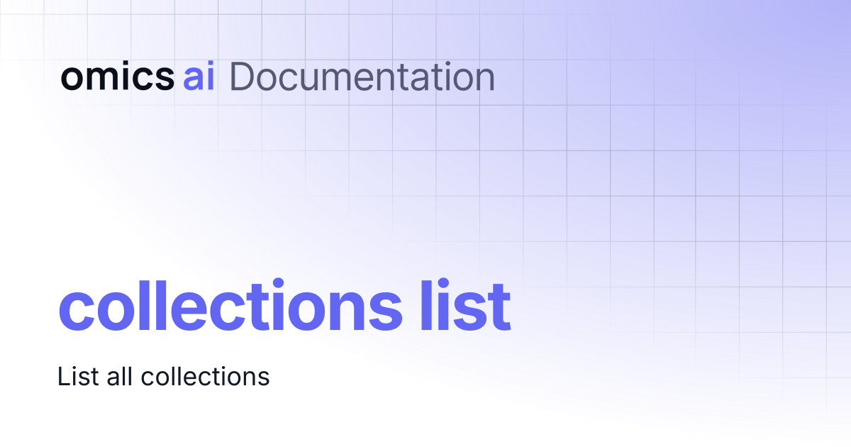 collections list | Documentation
