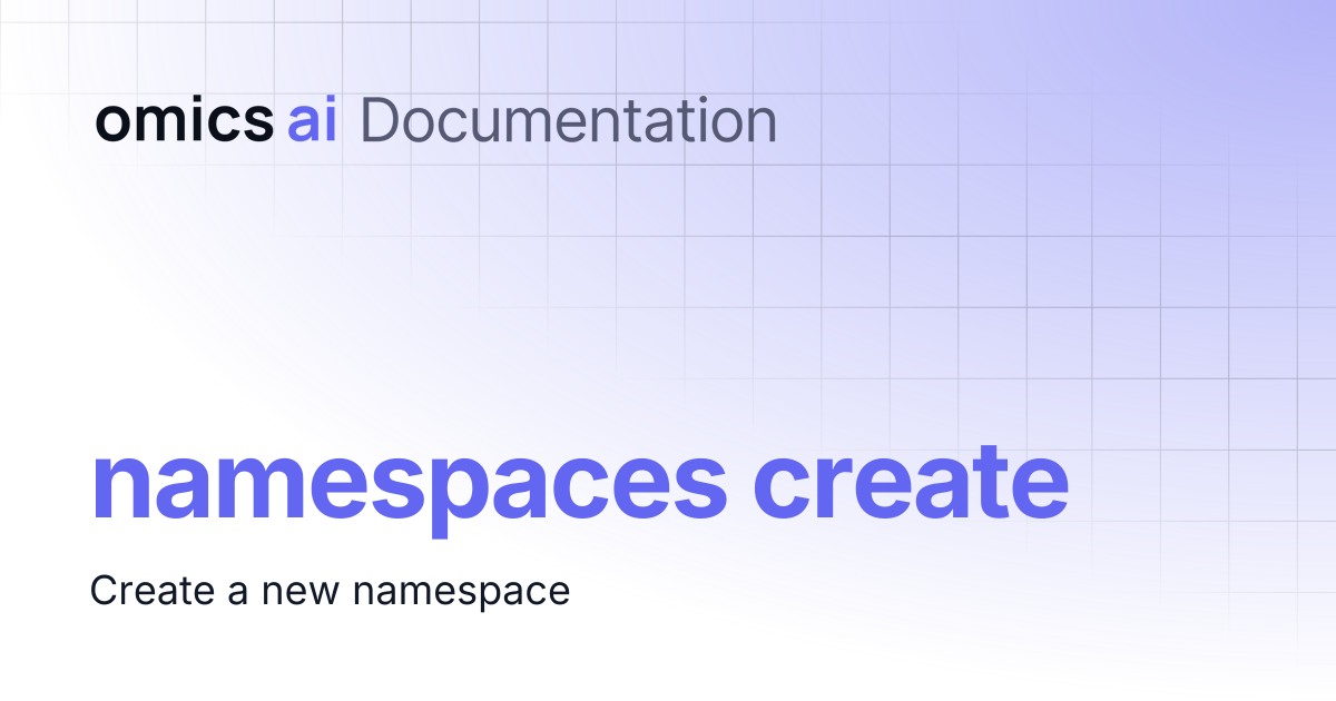 namespaces create | Documentation