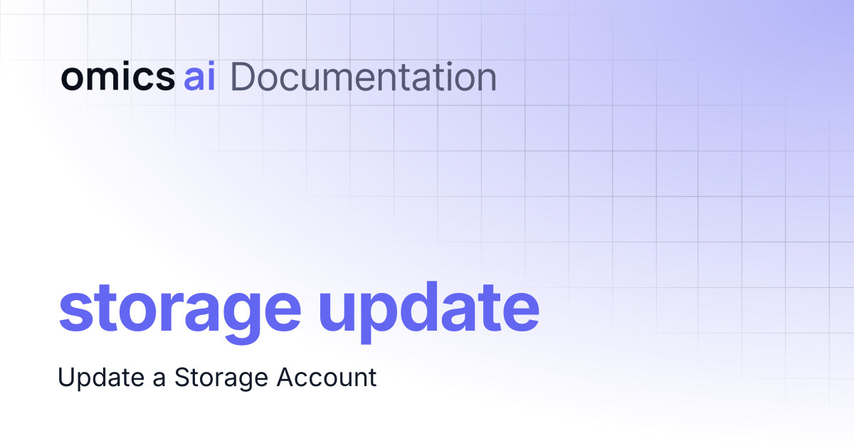 storage update | Documentation