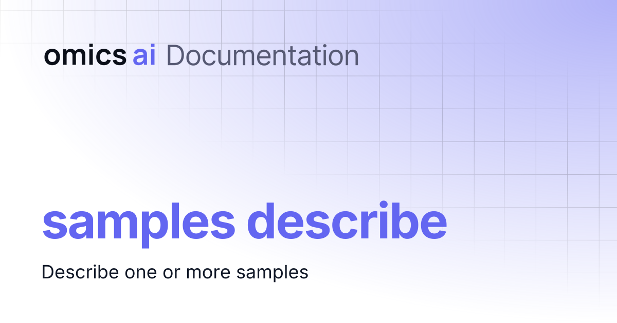 samples describe | Documentation