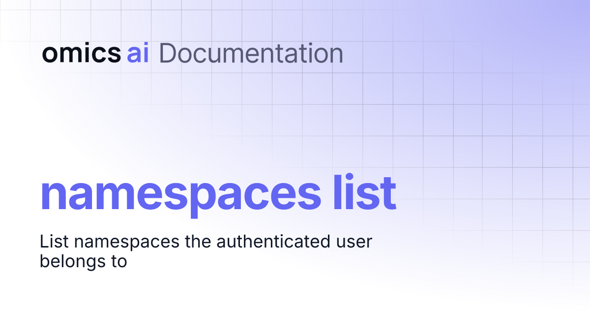 namespaces list | Documentation